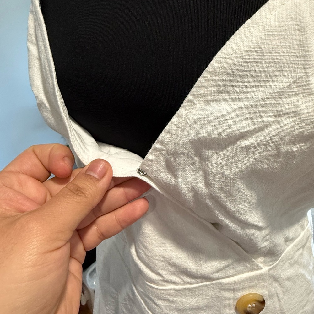 Lulu's White Button-Front Mini Dress - Picture 5 of 12